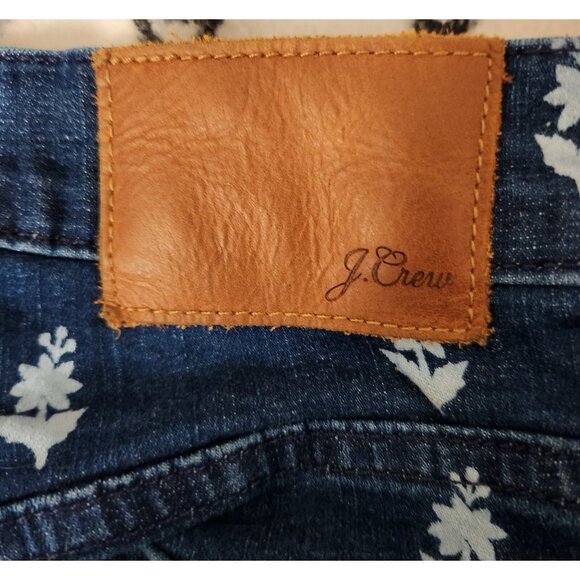 J Crew High-Rise Toothpick Jeans Womens Blue Floral Print 29W X 27L EUC - Picture 9 of 16